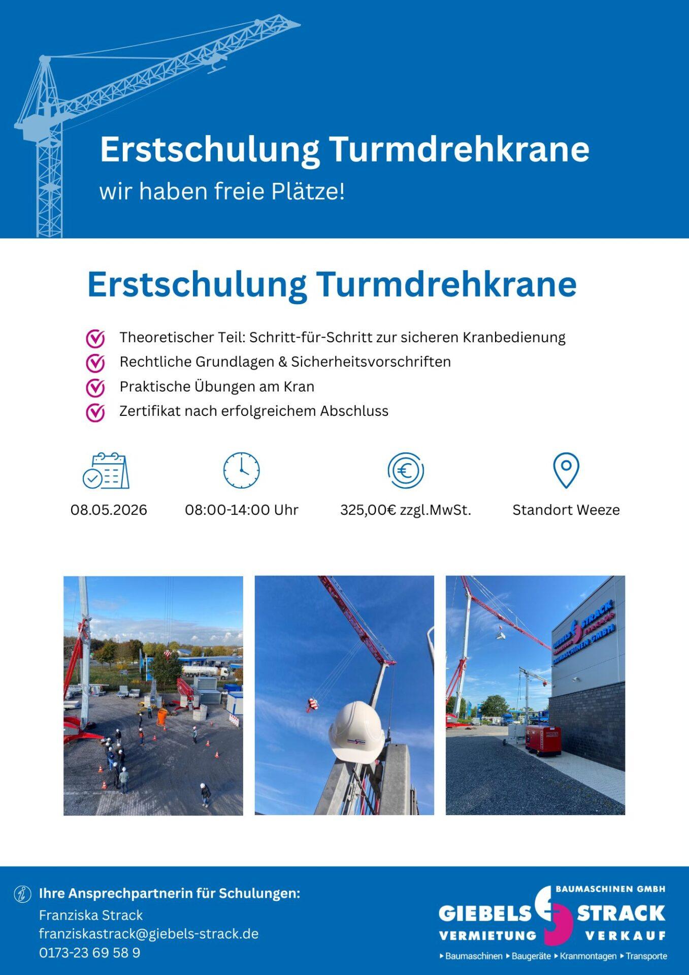 Neuer Termin für die Kranschulung